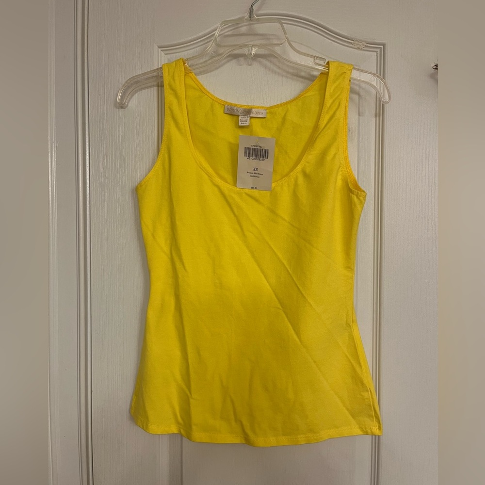 NWT Boston Proper XS yellow tank top
